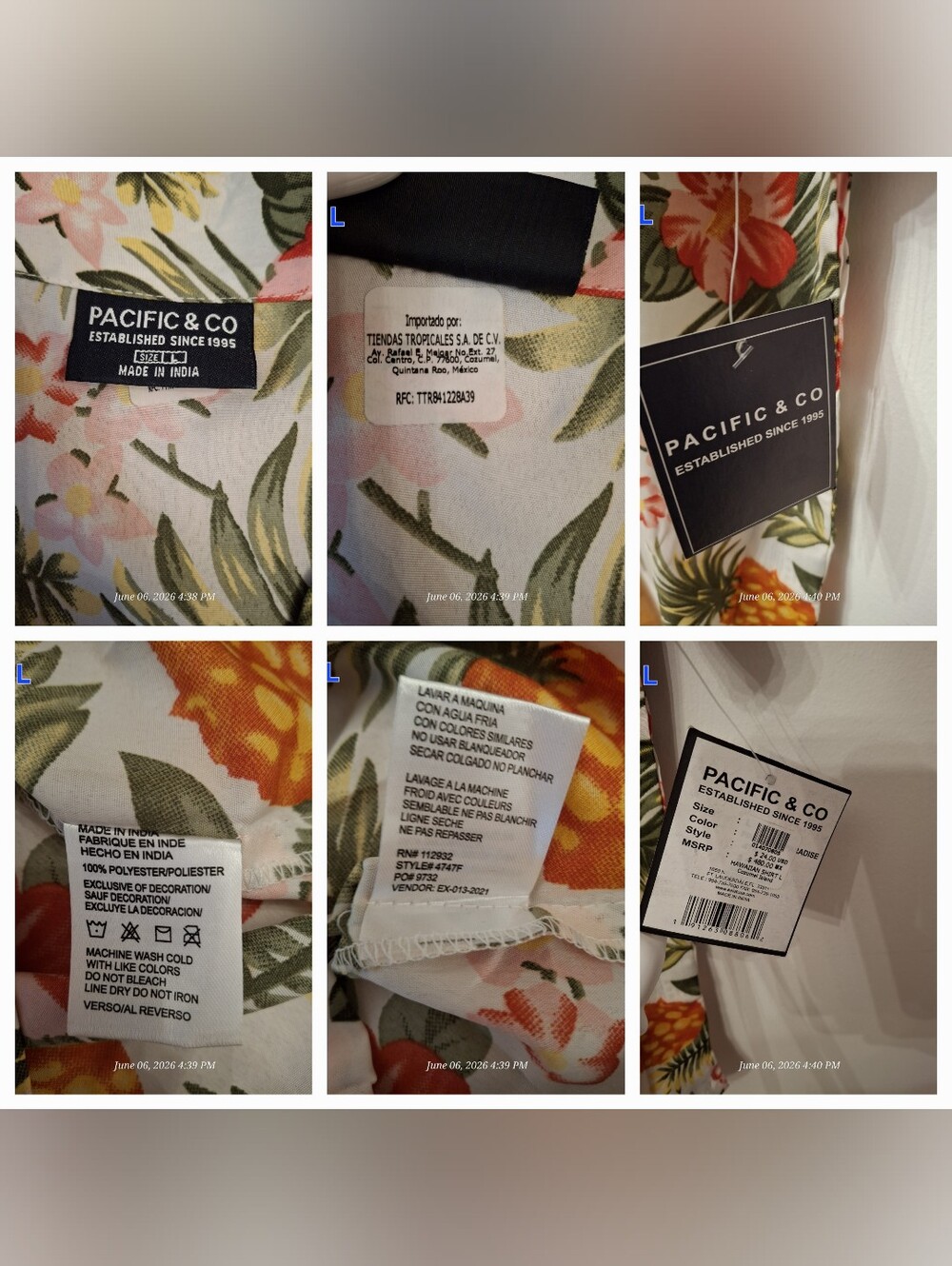 Premium Hawaiian Aloha Shirt 4-Pack Bundle – Izod, Denim & Flower, Pacific & Co. - Picture 8 of 16